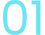 Black background with blue number 01